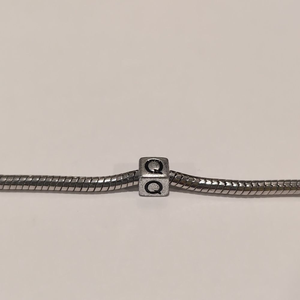 Silver Q Spacer Charm for Pandora‎ Style Bracelet - Picture 4 of 5
